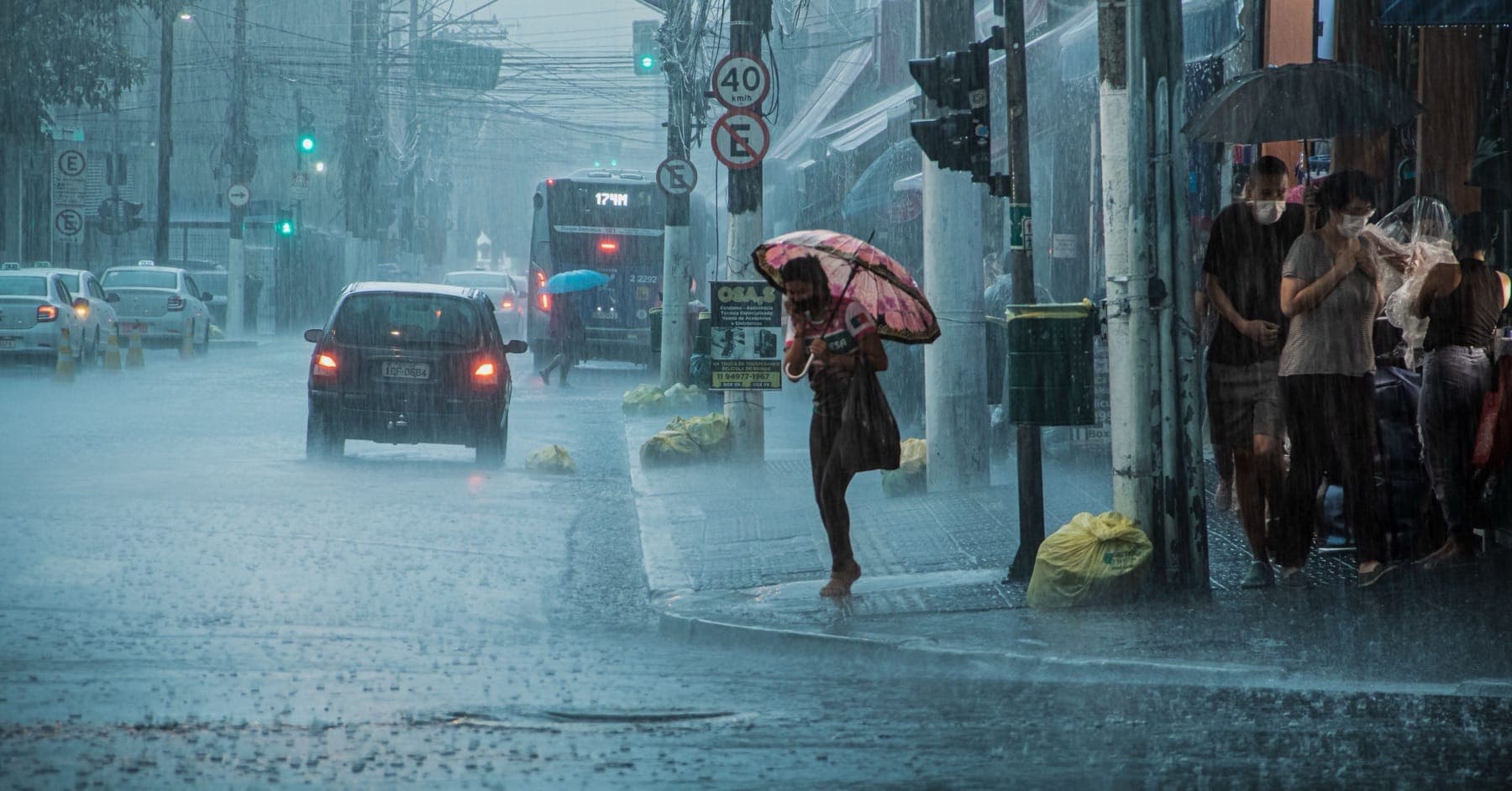 Person in rain