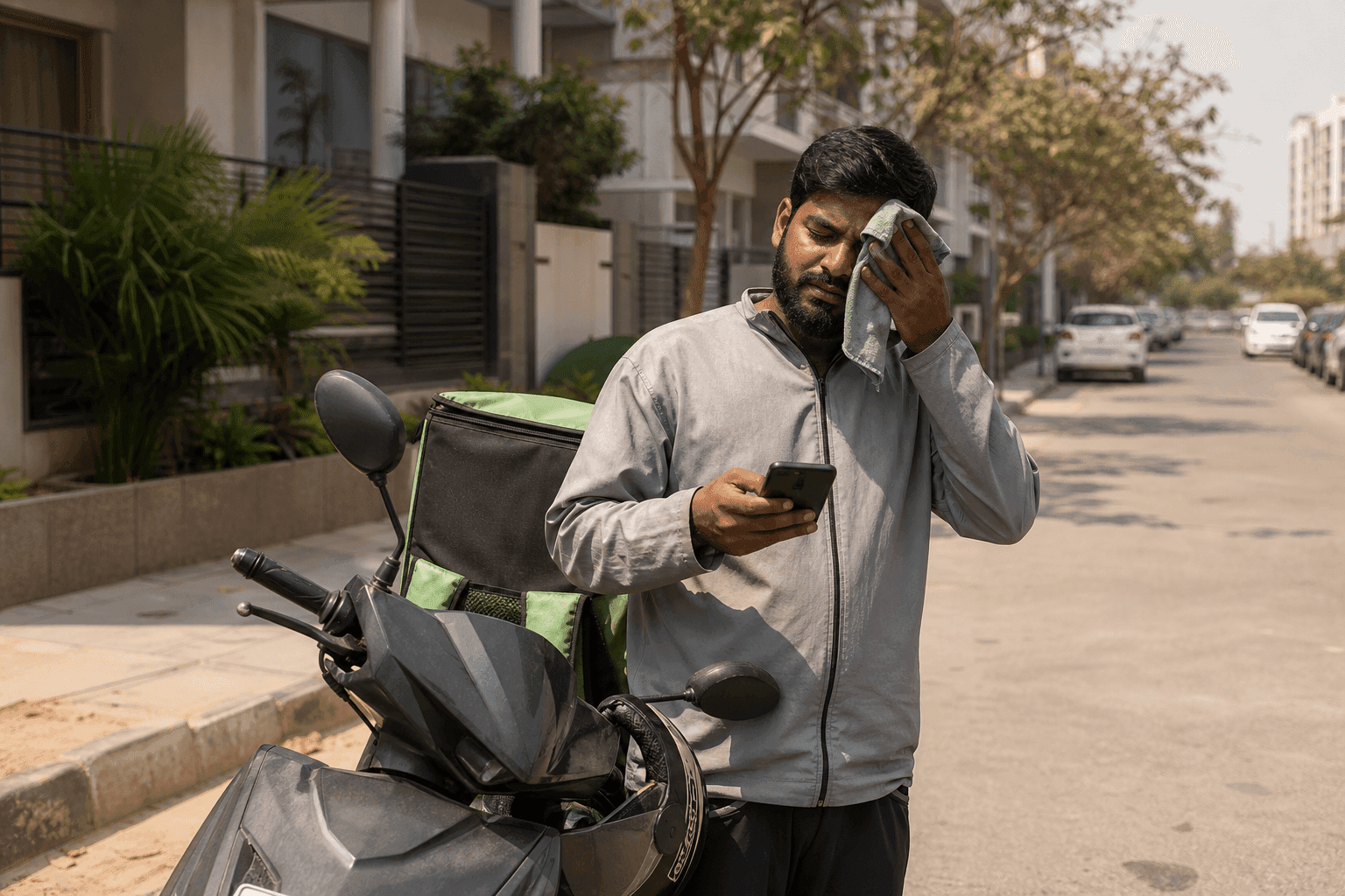 Delivery rider in Hyderabad